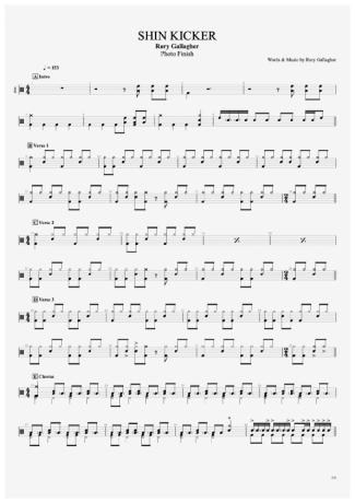 Rory Gallagher Shin Kicker score for Drums
