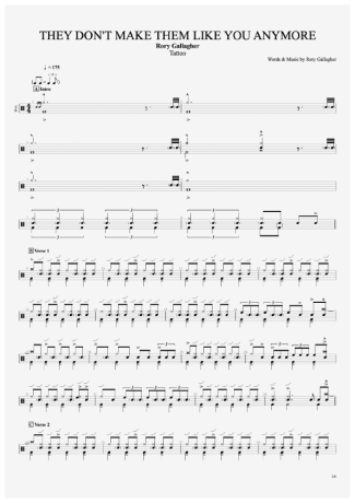Rory Gallagher They Don´t Make Them Like You Anymore score for Drums