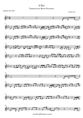 Roupa Nova A Paz score for Alto Saxophone