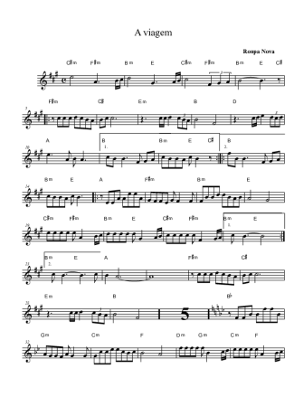 Roupa Nova  score for Alto Saxophone