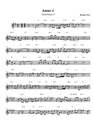 Roupa Nova Amar é score for Tenor Saxophone Soprano (Bb)