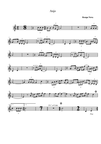 Roupa Nova Anjo score for Tenor Saxophone Soprano (Bb)
