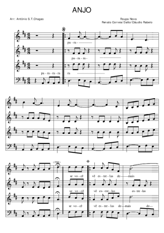 Roupa Nova Anjo score for Voice and Choir