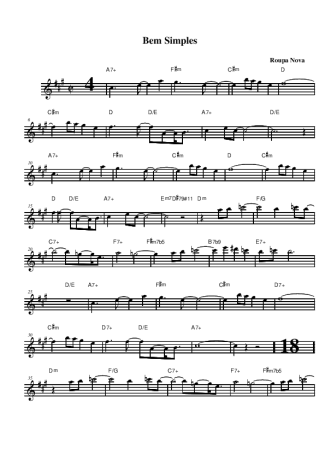 Roupa Nova Bem Simples score for Alto Saxophone