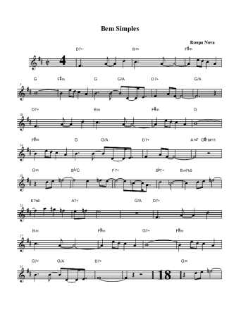 Roupa Nova Bem Simples score for Clarinet (Bb)