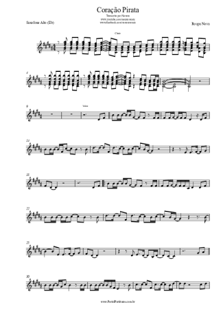 Roupa Nova Coração Pirata score for Alto Saxophone