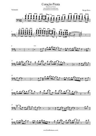Roupa Nova Coração Pirata score for Cello