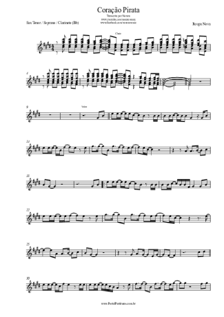Roupa Nova Coração Pirata score for Clarinet (Bb)