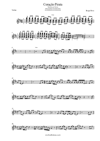 Roupa Nova Coração Pirata score for Violin