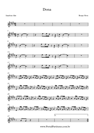 Roupa Nova  score for Alto Saxophone