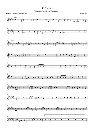 Roupa Nova  score for Clarinet (Bb)