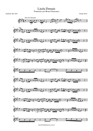 Roupa Nova  score for Alto Saxophone