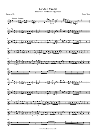 Roupa Nova  score for Clarinet (C)