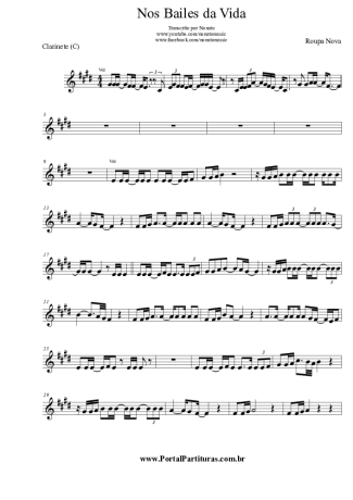 Roupa Nova  score for Clarinet (C)