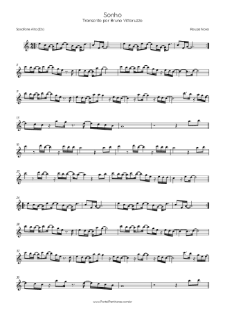 Roupa Nova  score for Alto Saxophone