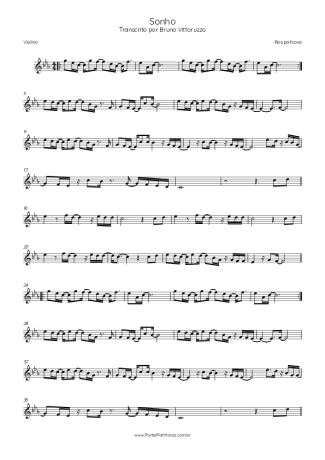 Roupa Nova Sonho score for Violin
