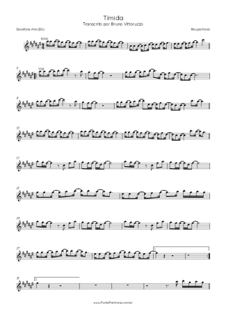Roupa Nova  score for Alto Saxophone