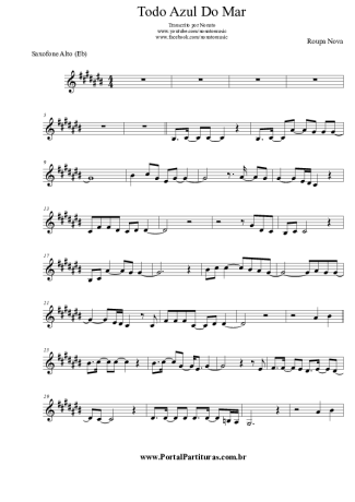 Roupa Nova  score for Alto Saxophone