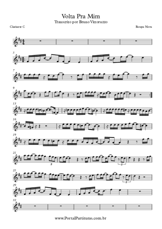 Roupa Nova Volta Pra Mim score for Clarinet (C)