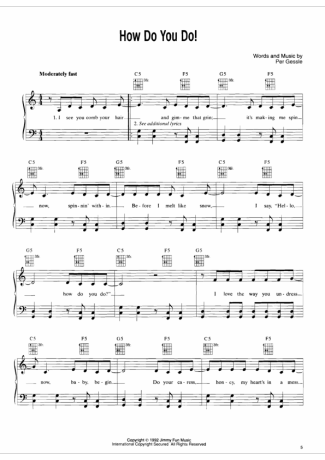 Roxette  score for Piano