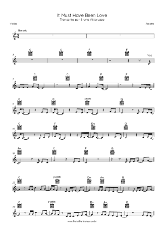 Roxette It Must Have Been Love score for Acoustic Guitar