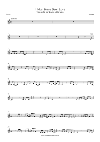 Roxette It Must Have Been Love score for Flute