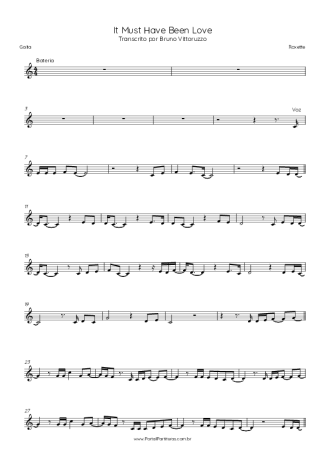 Roxette It Must Have Been Love score for Harmonica