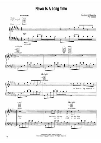 Roxette  score for Piano