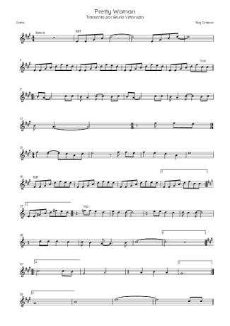 Roy Orbison Oh Pretty Woman score for Harmonica