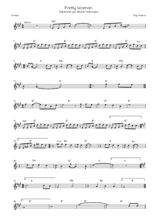 Roy Orbison Oh Pretty Woman score for Keyboard
