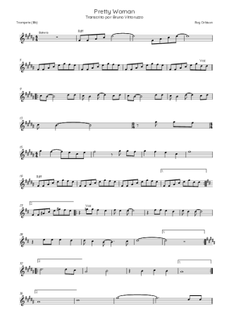 Roy Orbison Oh Pretty Woman score for Trumpet