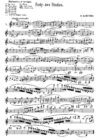Rudolphe Kreutzer 42 Studies or Caprices score for Violin