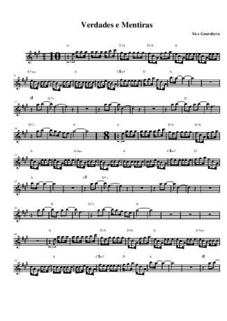 Sá e Guarabyra Verdades e Mentiras score for Alto Saxophone