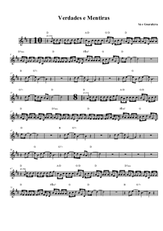 Sá e Guarabyra Verdades e Mentiras score for Tenor Saxophone Soprano (Bb)