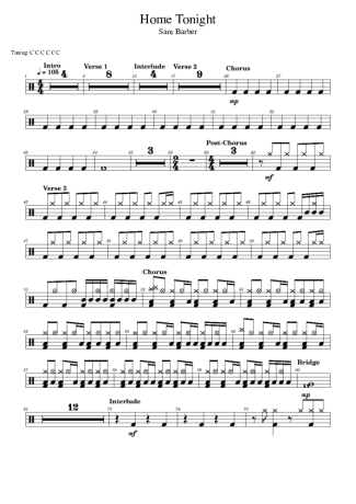 Score for Drums
