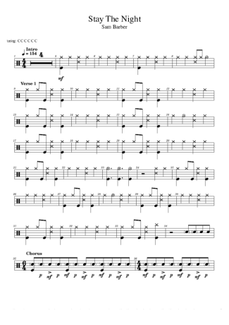 Score for Drums