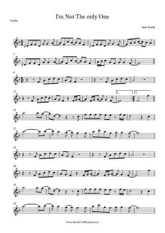 Sam Smith I´m Not The Only One score for Violin