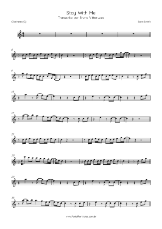 Sam Smith  score for Clarinet (C)