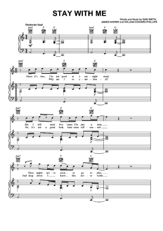 Sam Smith Stay With Me score for Piano