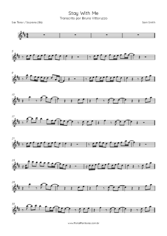 Sam Smith  score for Tenor Saxophone Soprano (Bb)