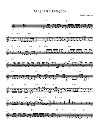 Sandy e Junior As Quatro Estações score for Tenor Saxophone Soprano (Bb)