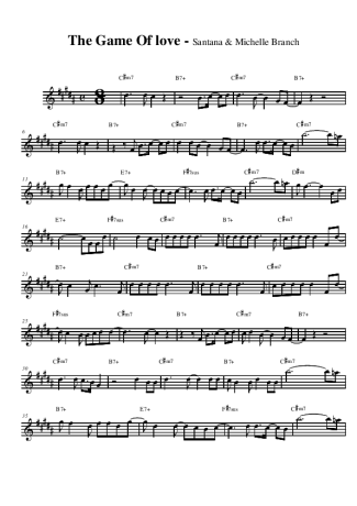 Santana, Michelle Branch The Game of Love score for Alto Saxophone