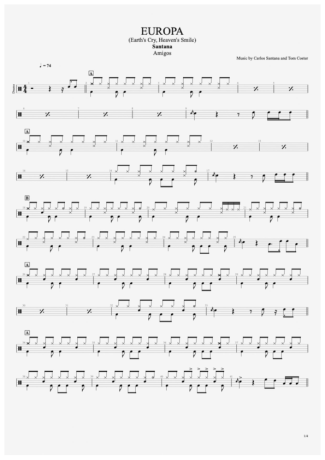 Santana Europa score for Drums