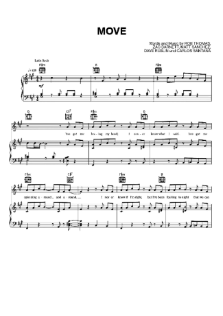 Santana Move score for Piano