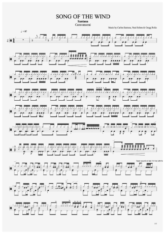 Santana Song Of The Wind score for Drums