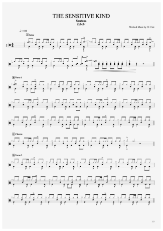 Santana The Sensitive Kind score for Drums