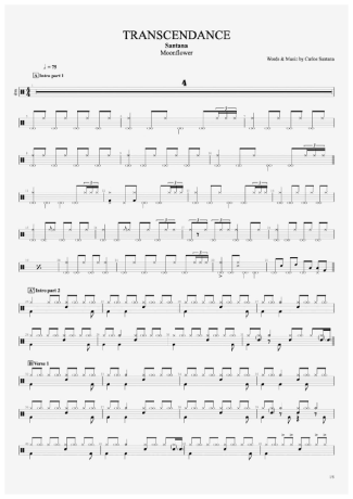 Santana Transcendance score for Drums