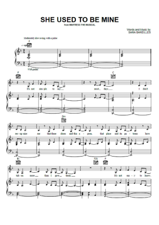 Sara Bareilles  score for Piano