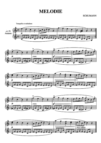 Schumann Melody score for Piano