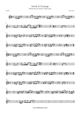 Scorpions Wind Of Change score for Violin